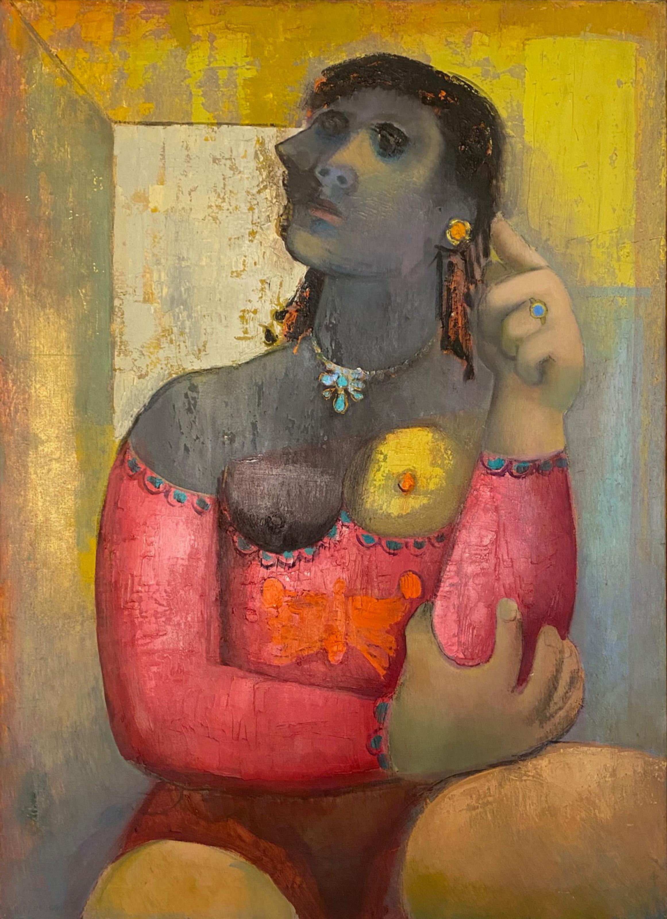 Ragazza del circo, quadro cubista olio su tela di Remo Farruggio in vendita 2