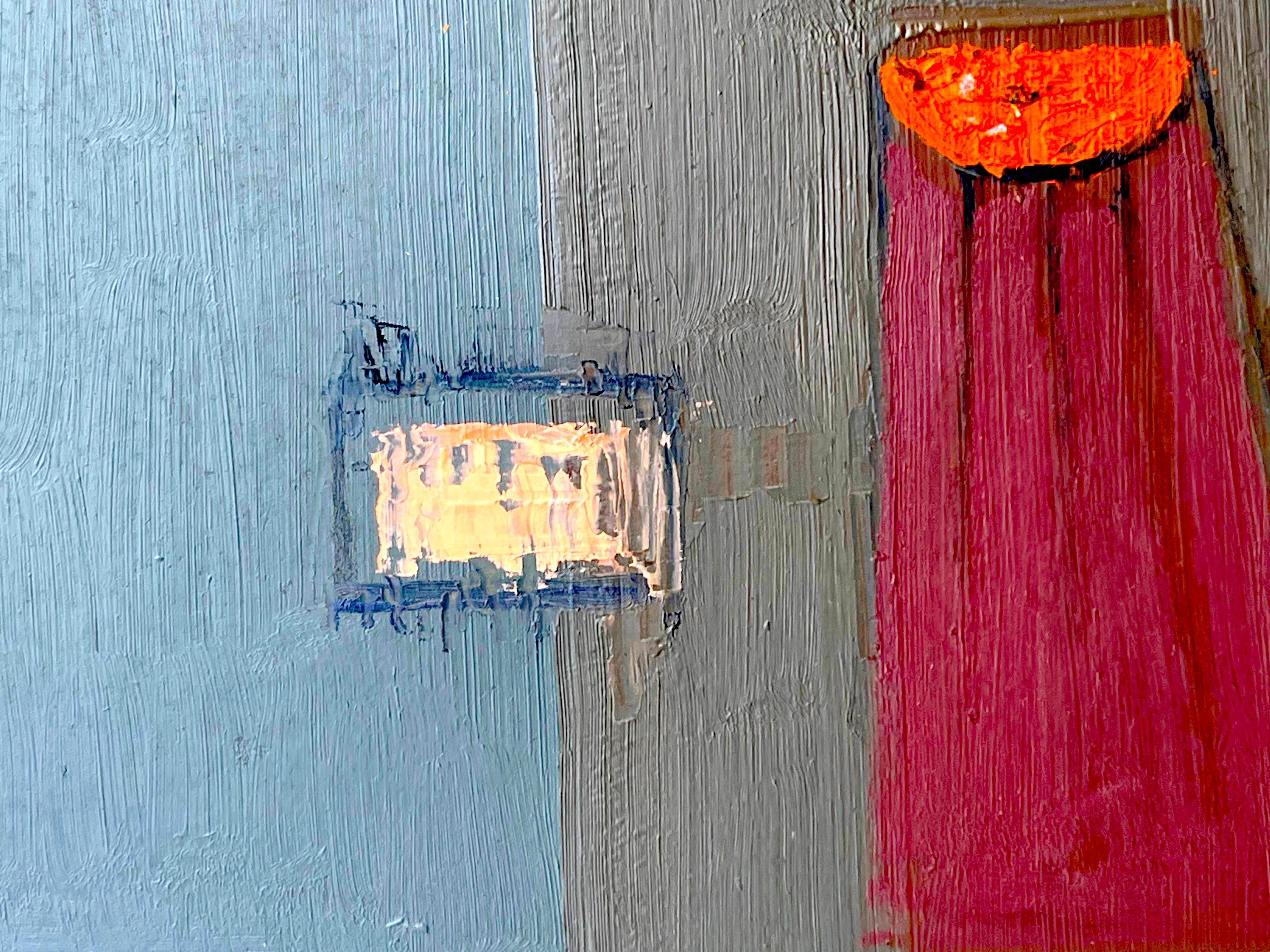 Astrazione moderna senza titolo (dipinto a olio su tavola originale firmato) - Painting Moderno di Remo Farruggio