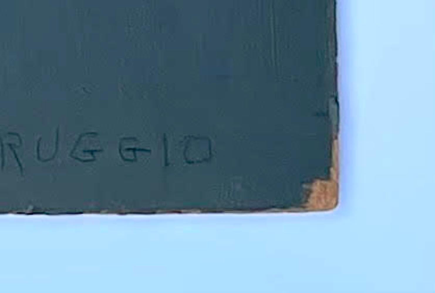 Astrazione moderna senza titolo (dipinto a olio su tavola originale firmato) in vendita 4