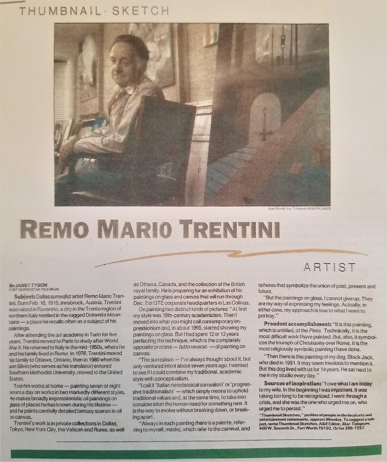 Remo Mario Trentini Reverse Oil on Glass For Sale 5