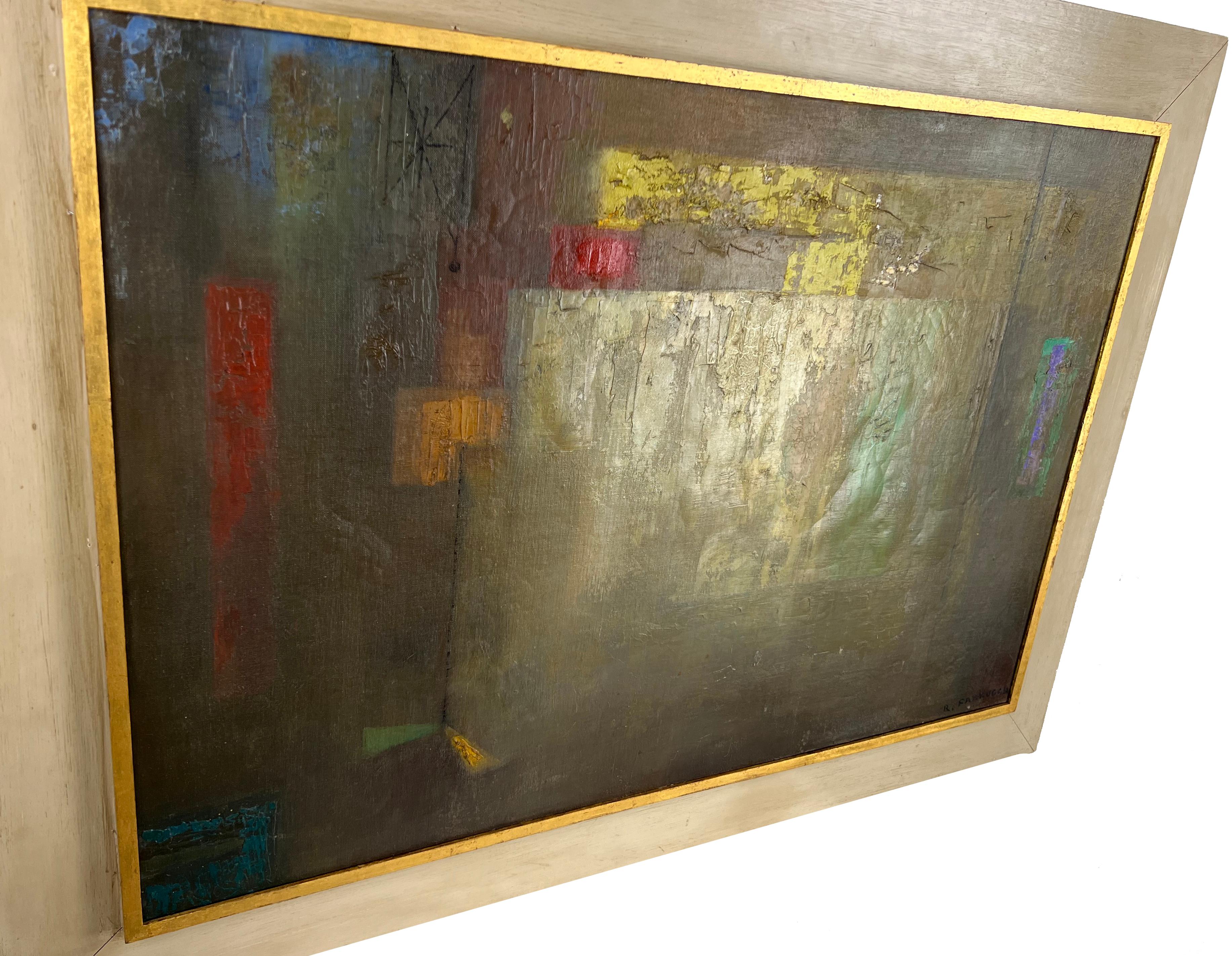 Abstract Expressionist Geometric Oil on Linen Blocks of Color Diffusion 1967 2