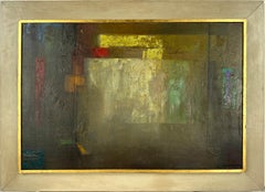 Abstract Expressionist Geometric Oil on Linen Blocks of Color Diffusion 1967