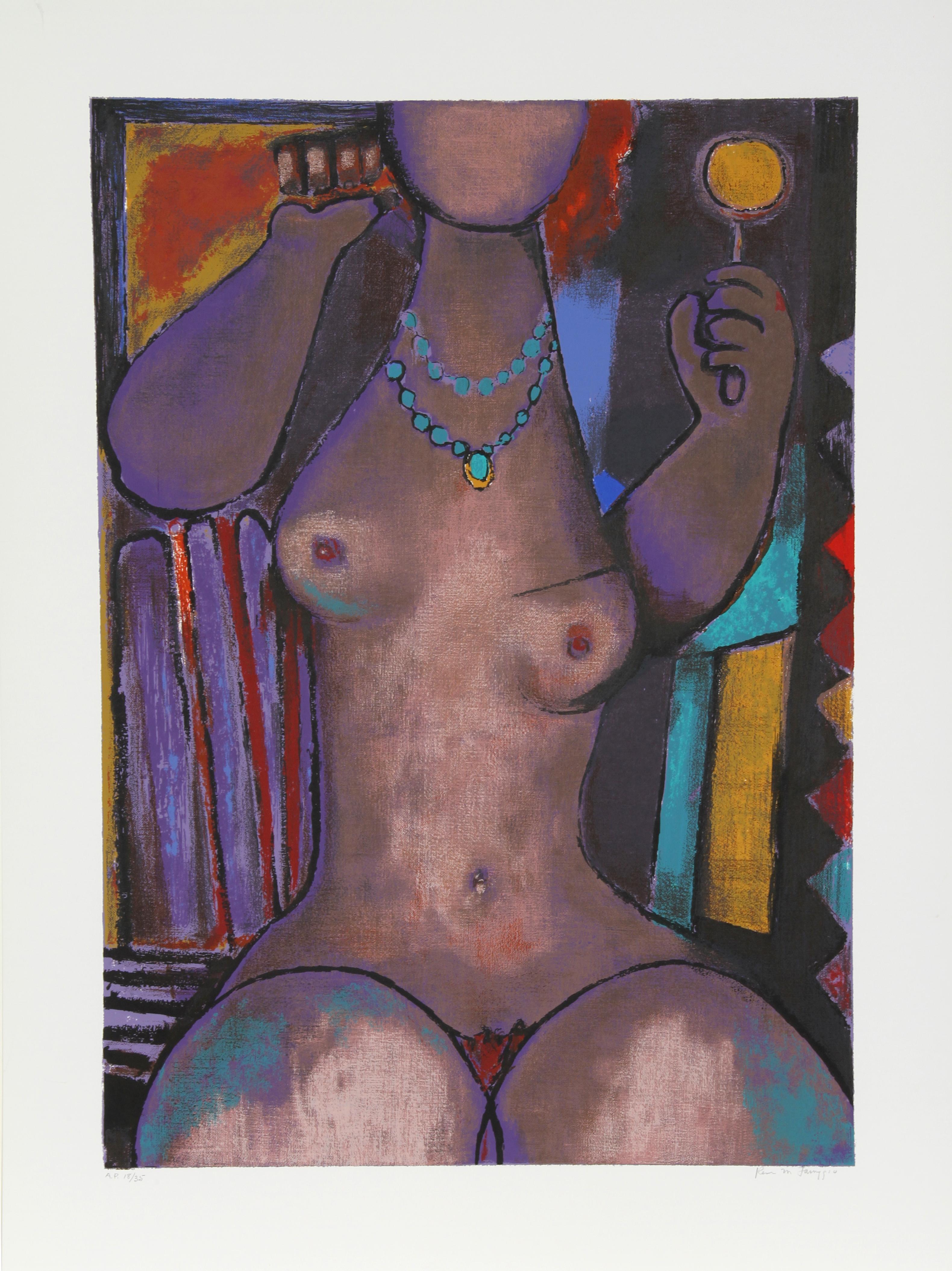 Remo Michael Farruggio Nude Print - Woman Eternal, Lithograph by Remo Farruggio