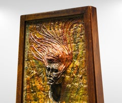 Remo Pintus Belgien (1938-2002) 1960er Jahre Beleuchtete Glasfaserkunst Wandskulptur