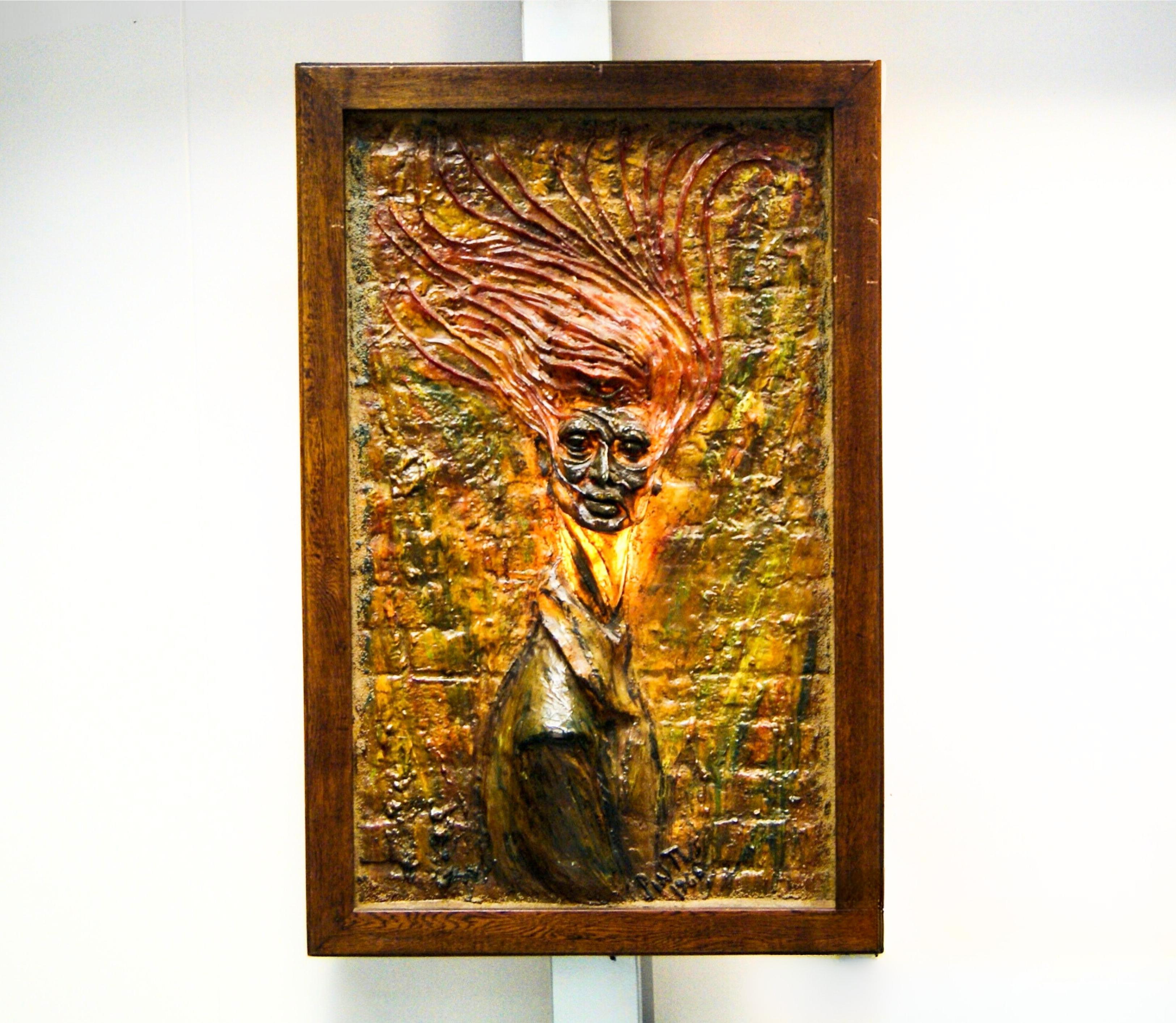 Remo Pintus Bélgica (1938-2002) Escultura mural de fibra de vidrio iluminada de los años 60 Belga en venta