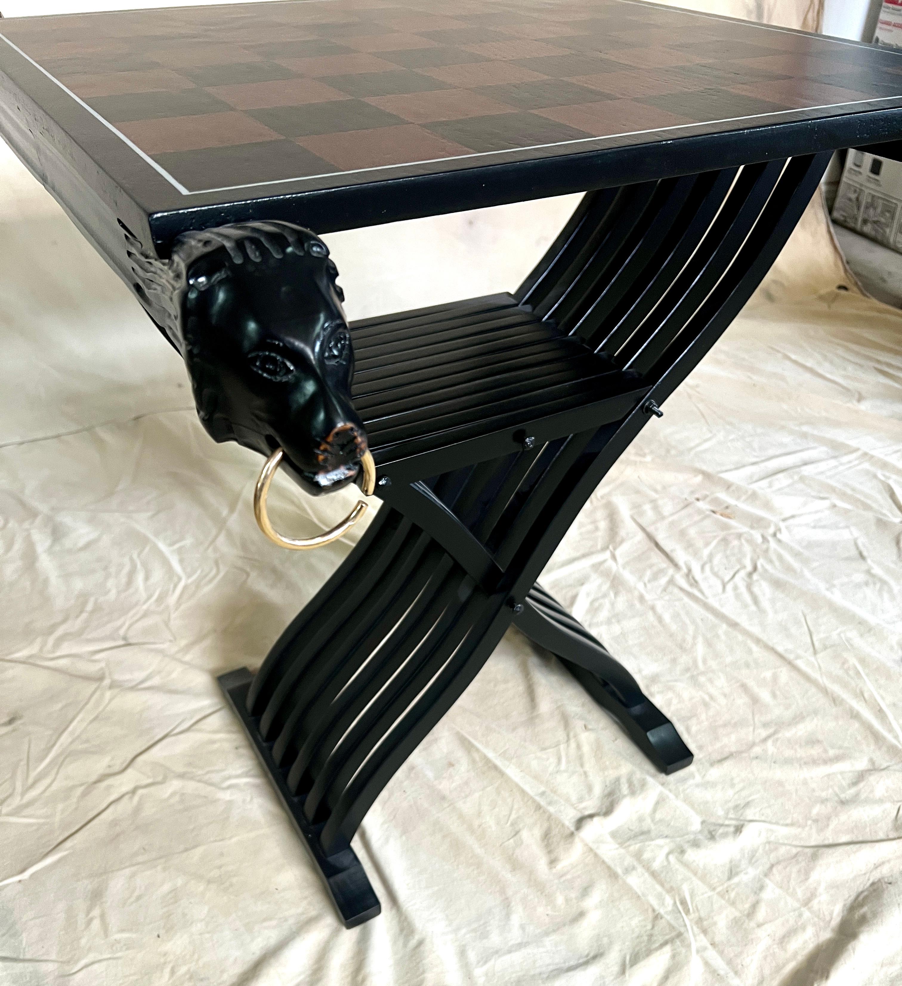 Removable Game Board with Two Savonarola Chairs For Sale 3