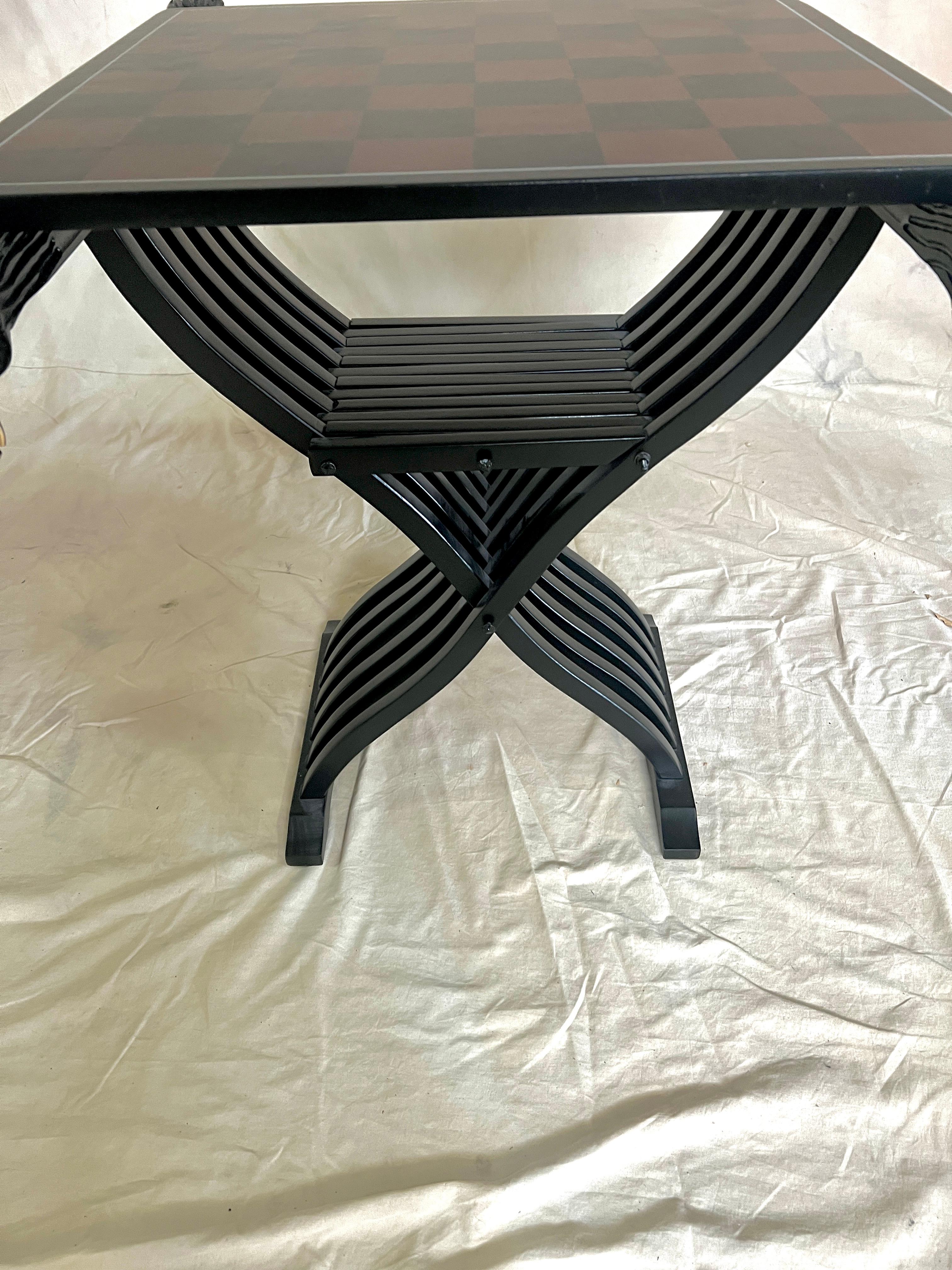 Removable Game Board with Two Savonarola Chairs For Sale 4