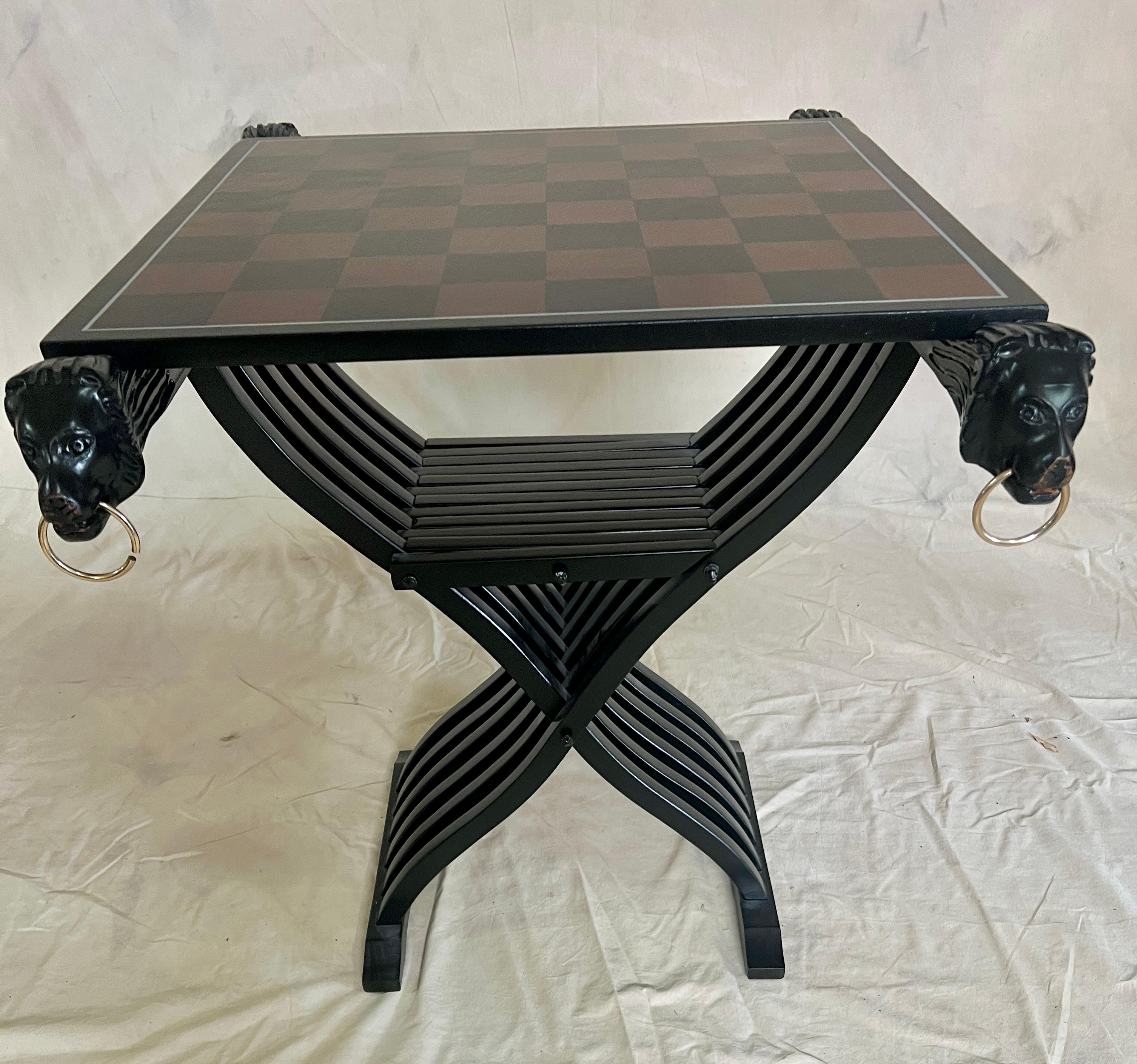 Removable Game Board with Two Savonarola Chairs For Sale 5