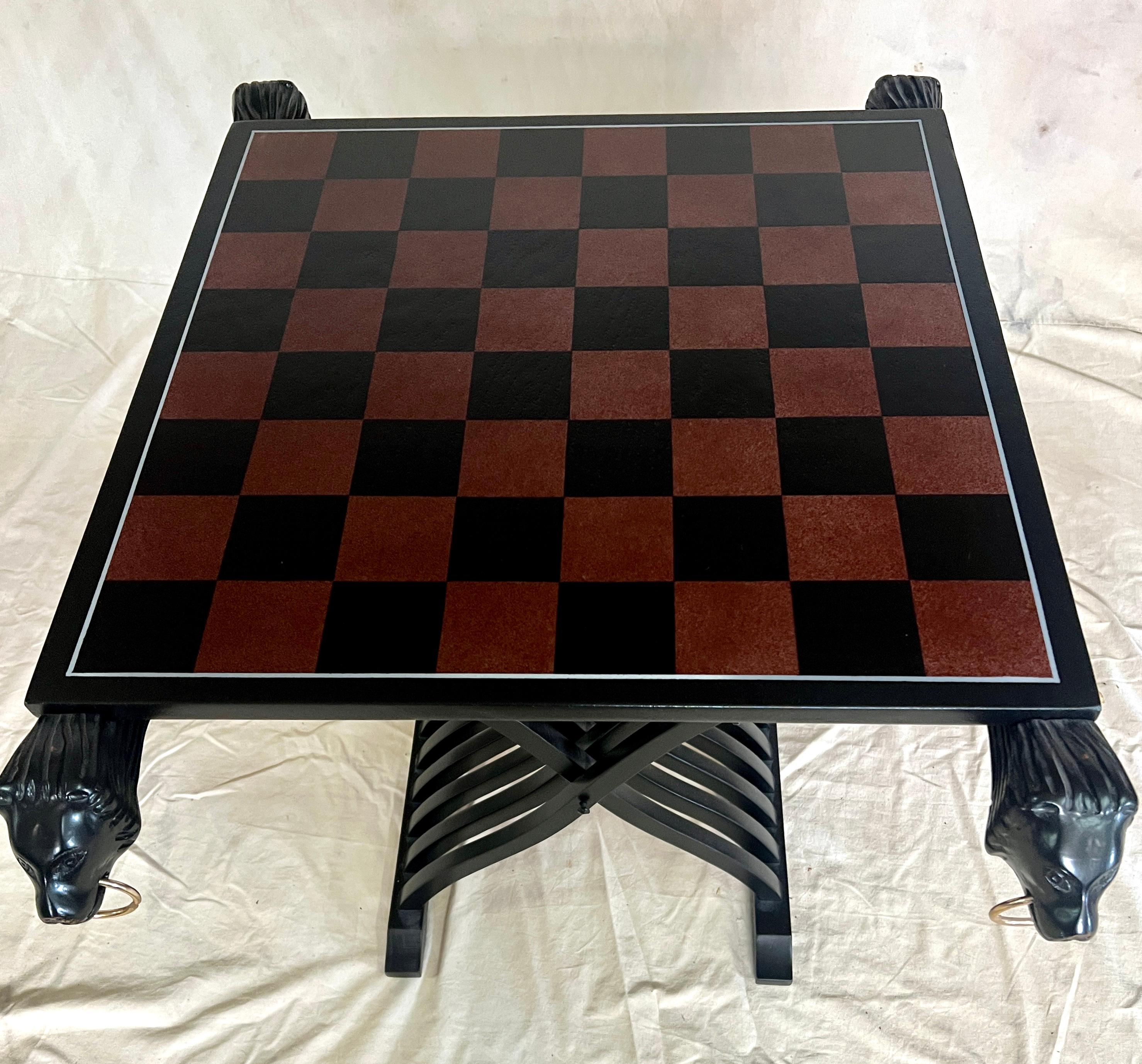 Removable Game Board with Two Savonarola Chairs For Sale 6