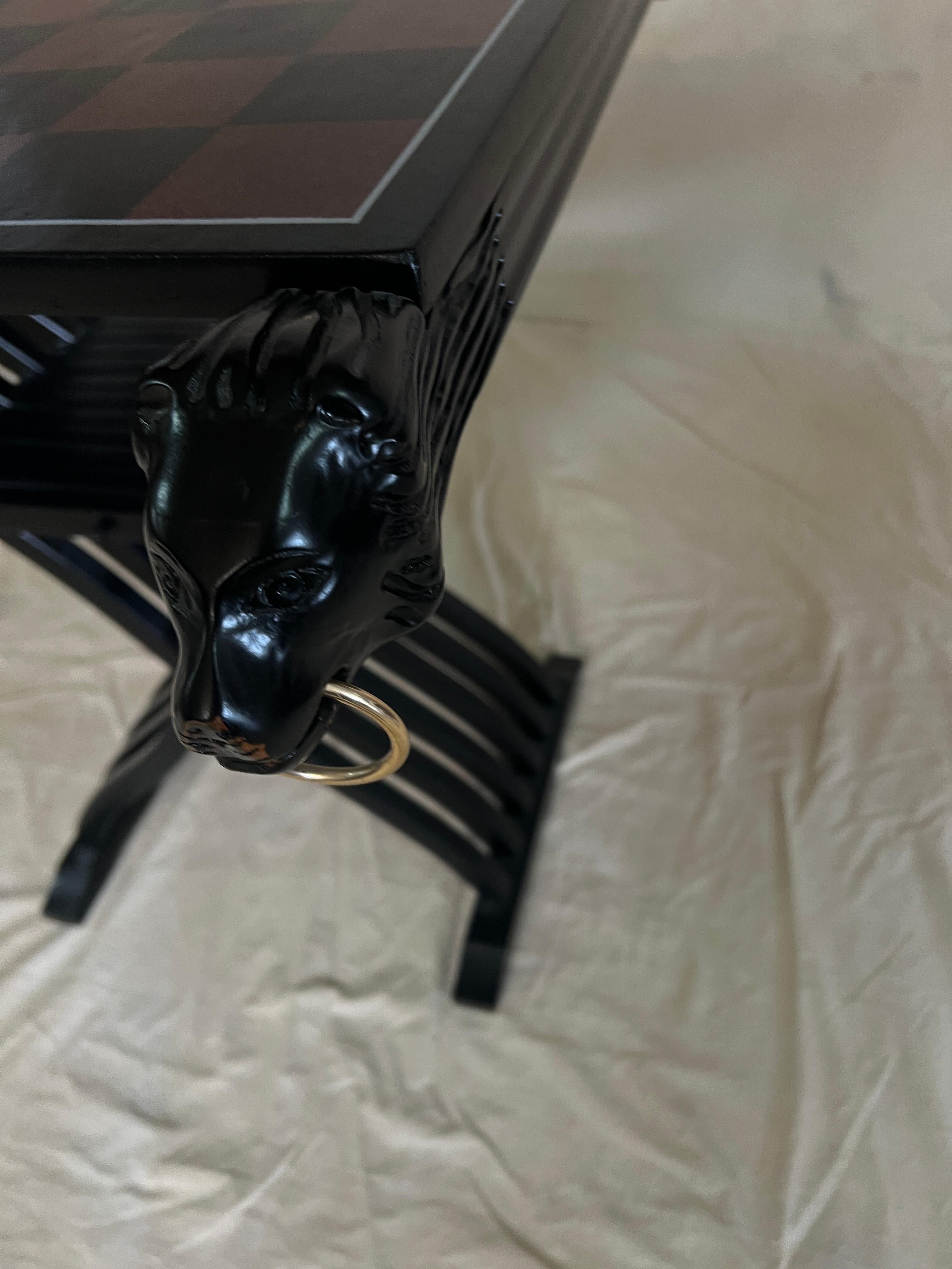 Removable Game Board with Two Savonarola Chairs For Sale 7