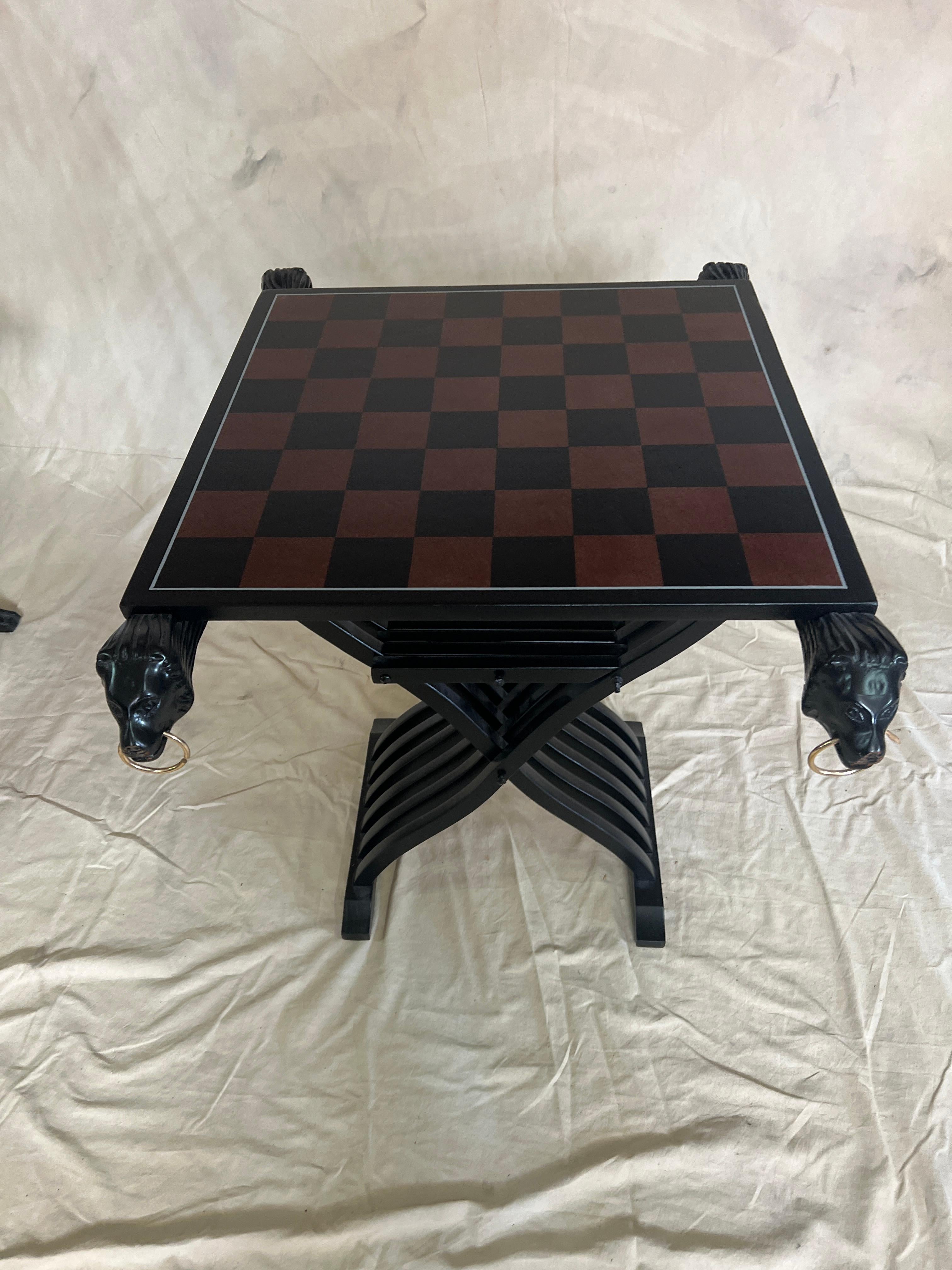 Removable Game Board with Two Savonarola Chairs For Sale 8