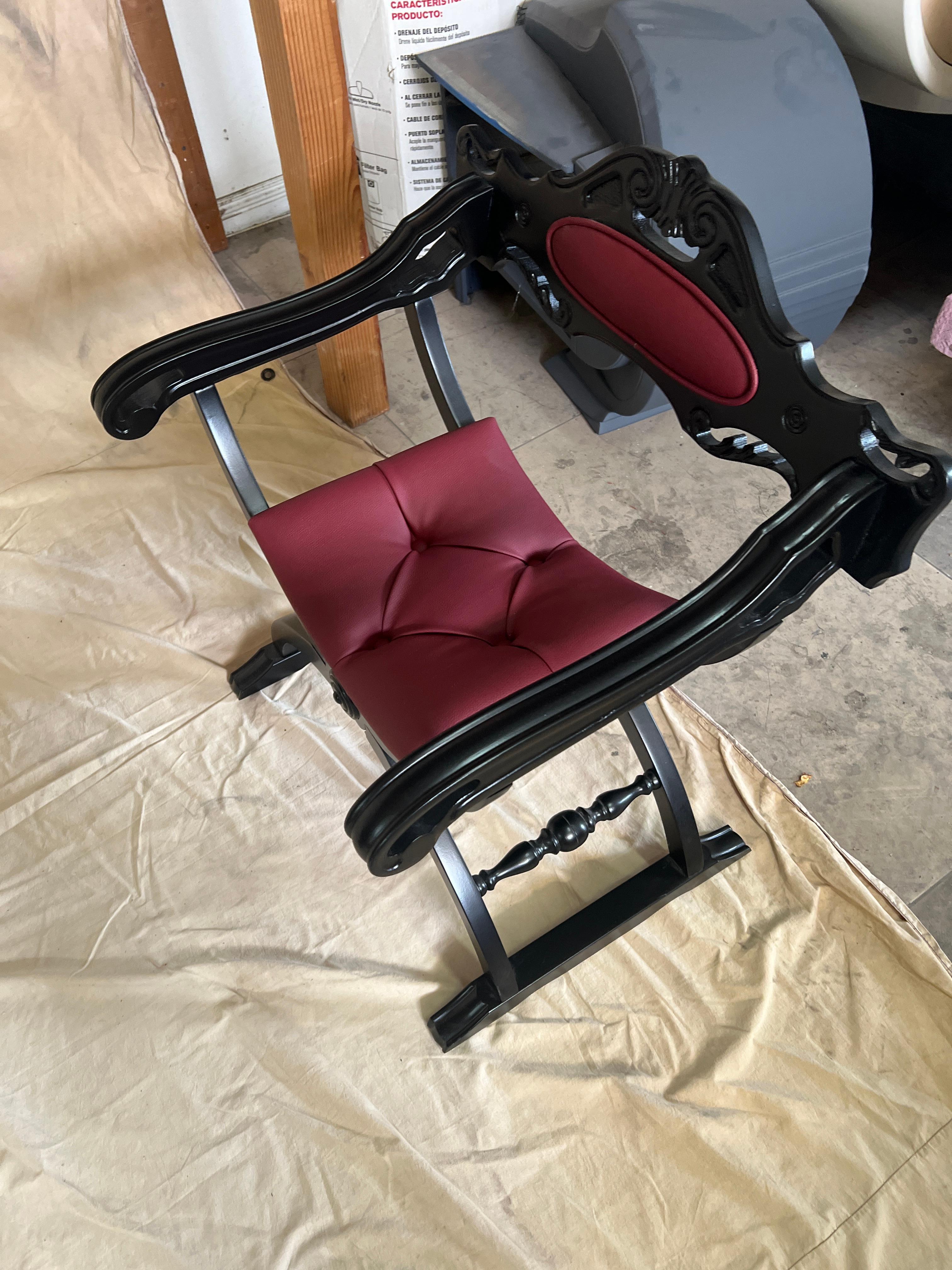 Removable Game Board with Two Savonarola Chairs For Sale 9