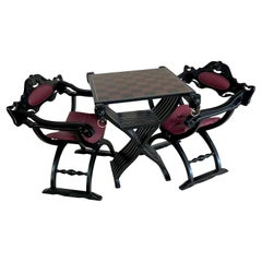 Removable Game Board with Two Savonarola Chairs
