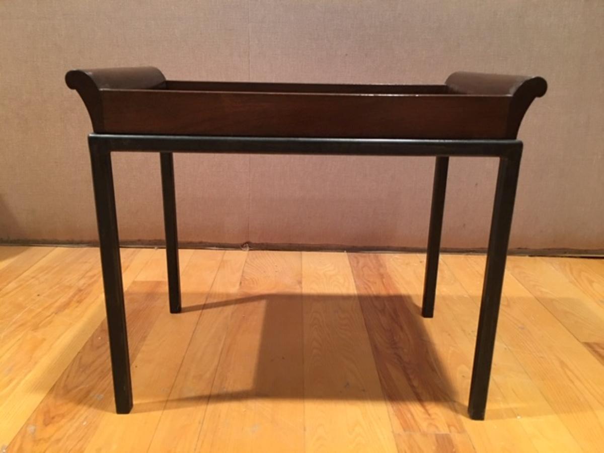 American Craftsman Removable Tray Side Table in Solid Walnut For Sale