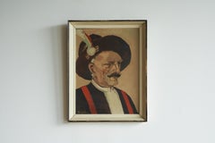 Remy de Pillecyn „Man met hoed“, Öl auf Leinwand, Belgien 1964
