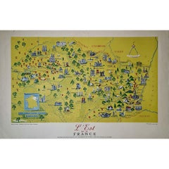 Original 1956 "L'Est de la France" Travel Poster by R. Hétreau