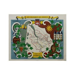 Stunning illustrated wine map by French artist Rémy Hétreau in the 1950s