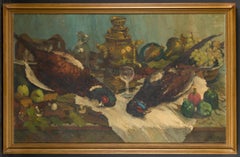 Remy Van Sluys, Still Life After the Hunt, Oil on Canvas, Framed