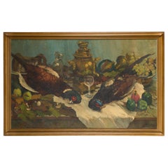 Remy Van Sluys, Still Life After the Hunt, Oil on Canvas, Framed