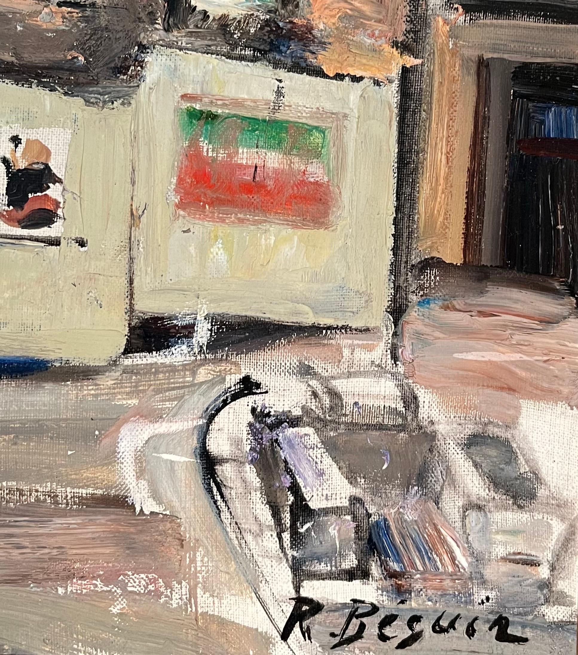 Stadtfassaden von René Béguin - Öl auf Leinwand 54x65 cm im Angebot 1