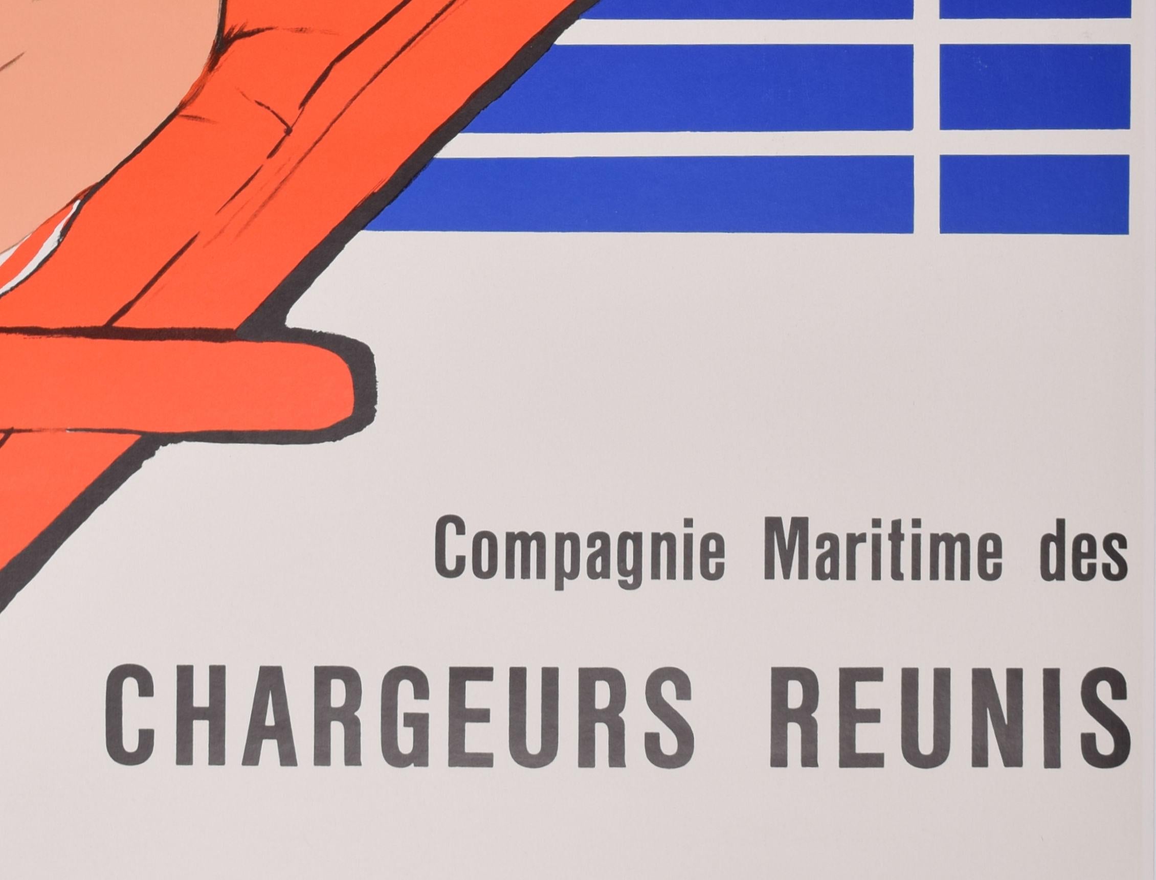 Relax... Chargeurs original vintage poster by René Gruau For Sale 1