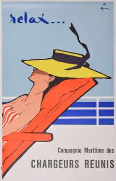 Entspannen Sie sich... Chargeurs originales Vintage-Plakat von René Gruau