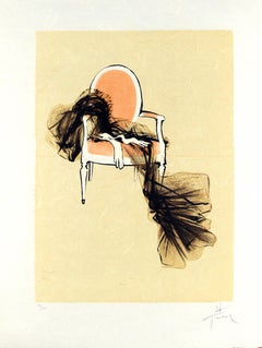 Rene Gruau Hand Signed and Numbered Print c1989 Scarf and Gloves