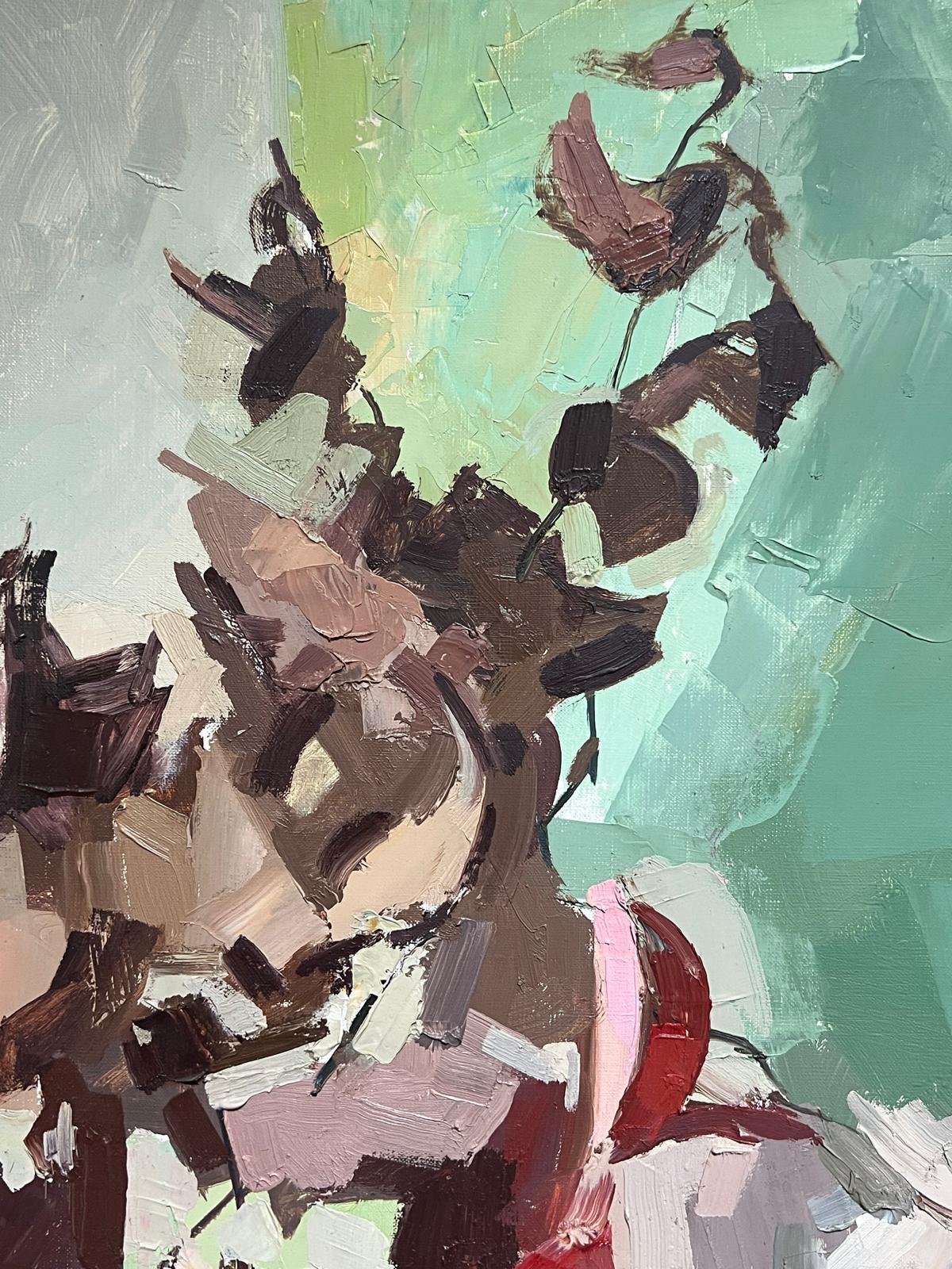 Natura morta francese modernista degli anni '70: grande pittura a olio - Still-Life Painting Grigio di René GUINAND (1892-1983)