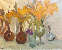 "Verblühte Blumen" von René Guinand - Öl auf Leinwand - 64x80 cm