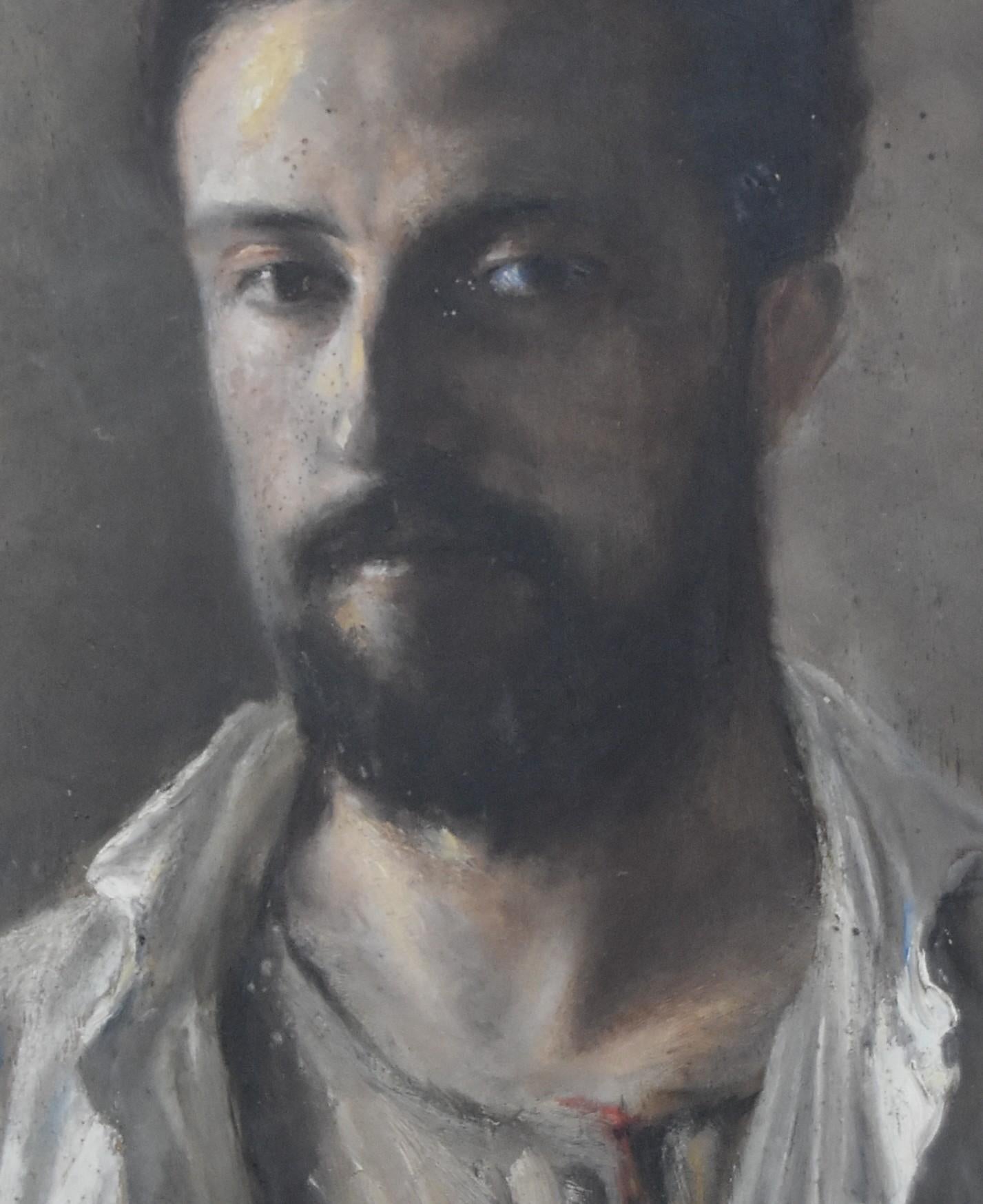 René Hérisson (1857-1940) Selfportrait, 1887, oil on panel, signed and dated 7