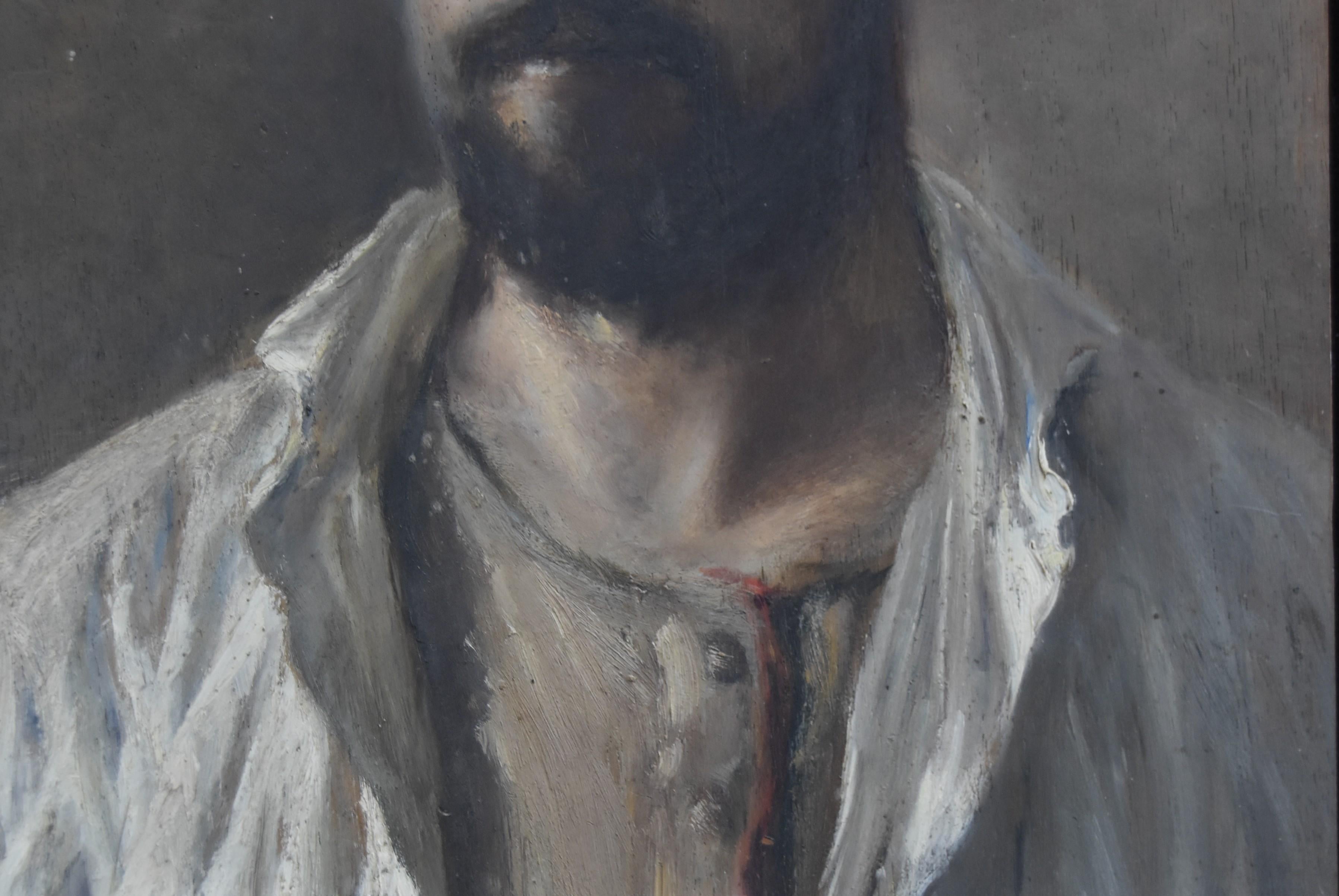 René Hérisson (1857-1940) Selfportrait, 1887, oil on panel, signed and dated 9