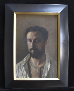 René Hérisson (1857-1940) Selfportrait, 1887, oil on panel, signed and dated