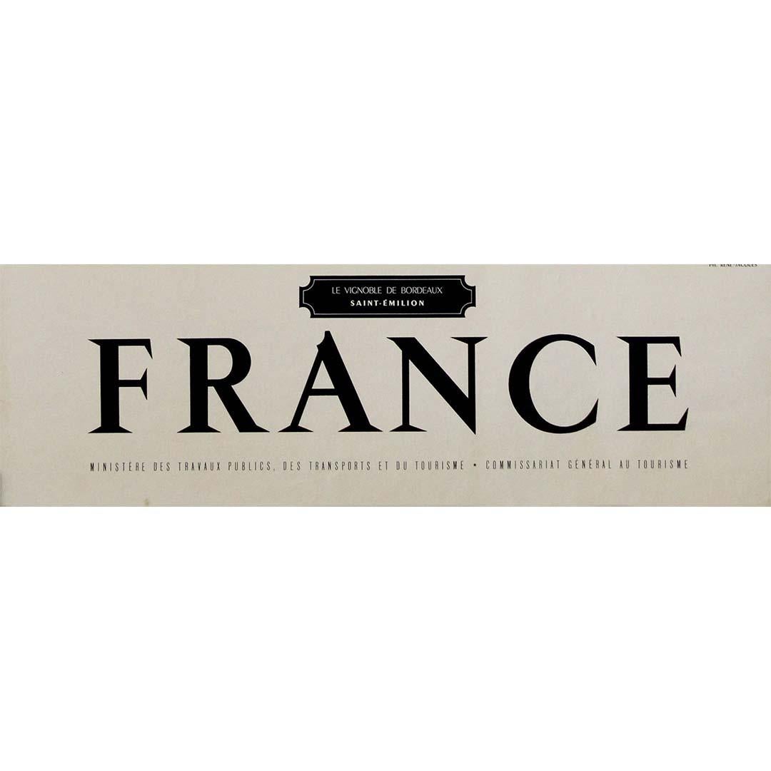 Circa 1950 original poster by René-Jacques Le Vignoble de Bordeaux Saint Emilion For Sale 2
