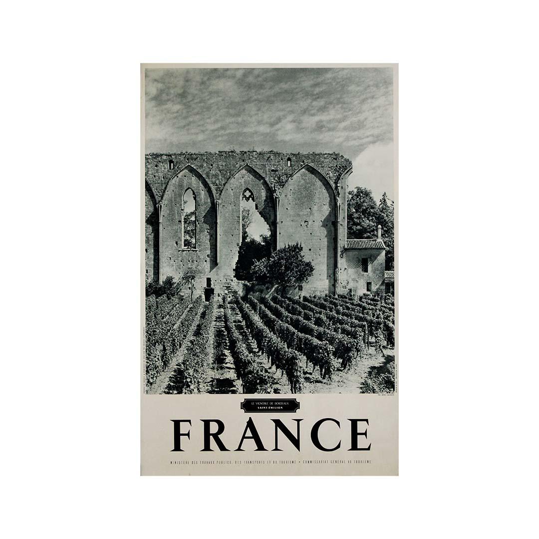 Circa 1950 original poster by René-Jacques Le Vignoble de Bordeaux Saint Emilion For Sale 3