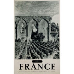 Circa 1950 original poster by René-Jacques Le Vignoble de Bordeaux Saint Emilion