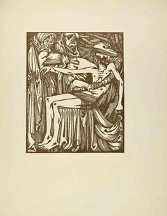 Deposition - Woodcut Print by René Leclercq - 1914