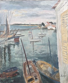 Ocean Landscape in Vendée (France), oil painting on canvas by René Levrel