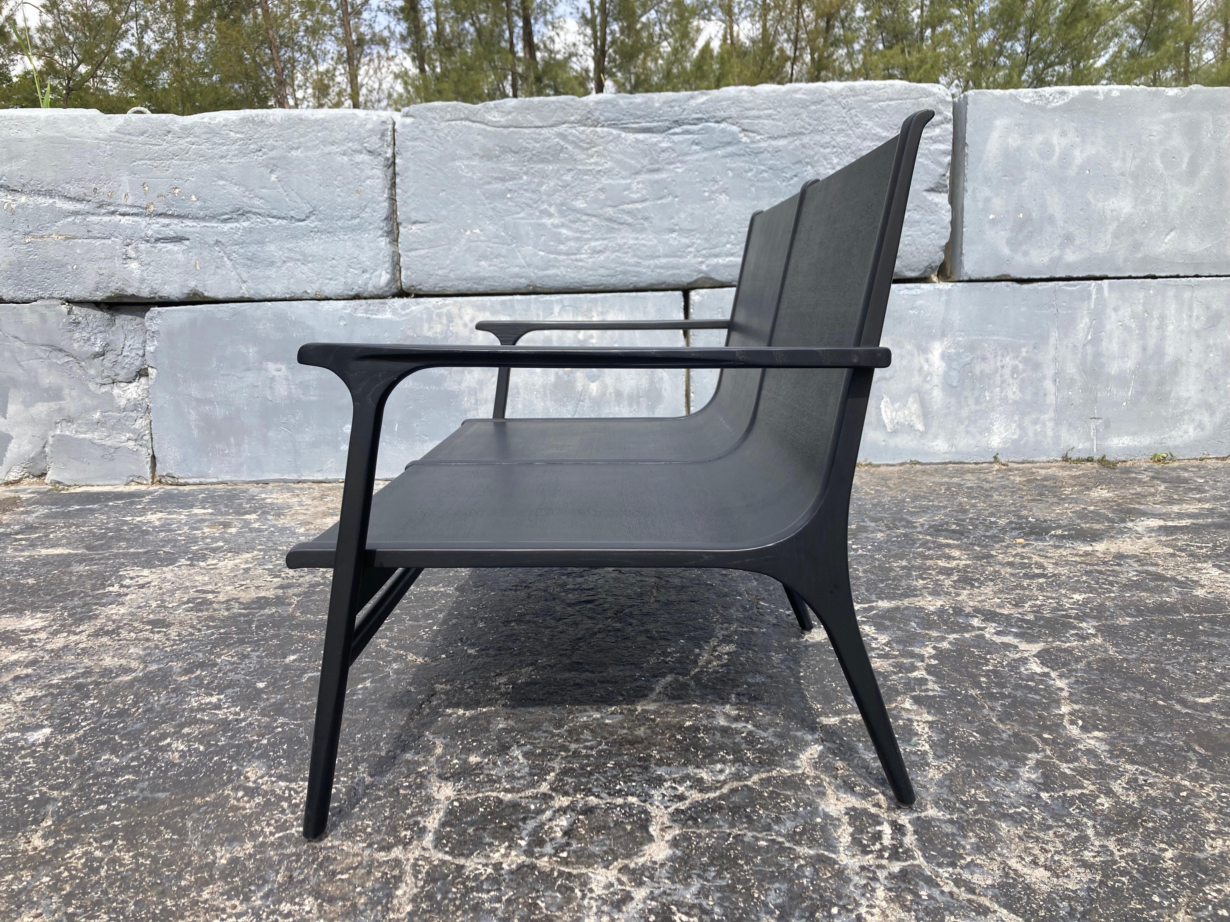Rén Lounge Chair Zweisitziges Sofa Stellar Works Space Copenhagen, Eiche, Leder im Angebot 6