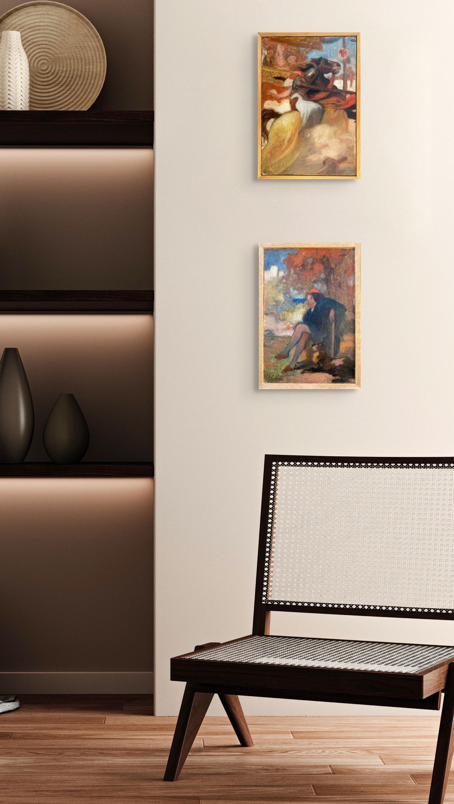 The Modern Knight  Pop Art Precursor The Jostling Match Abstracted Colorful Joy For Sale 2