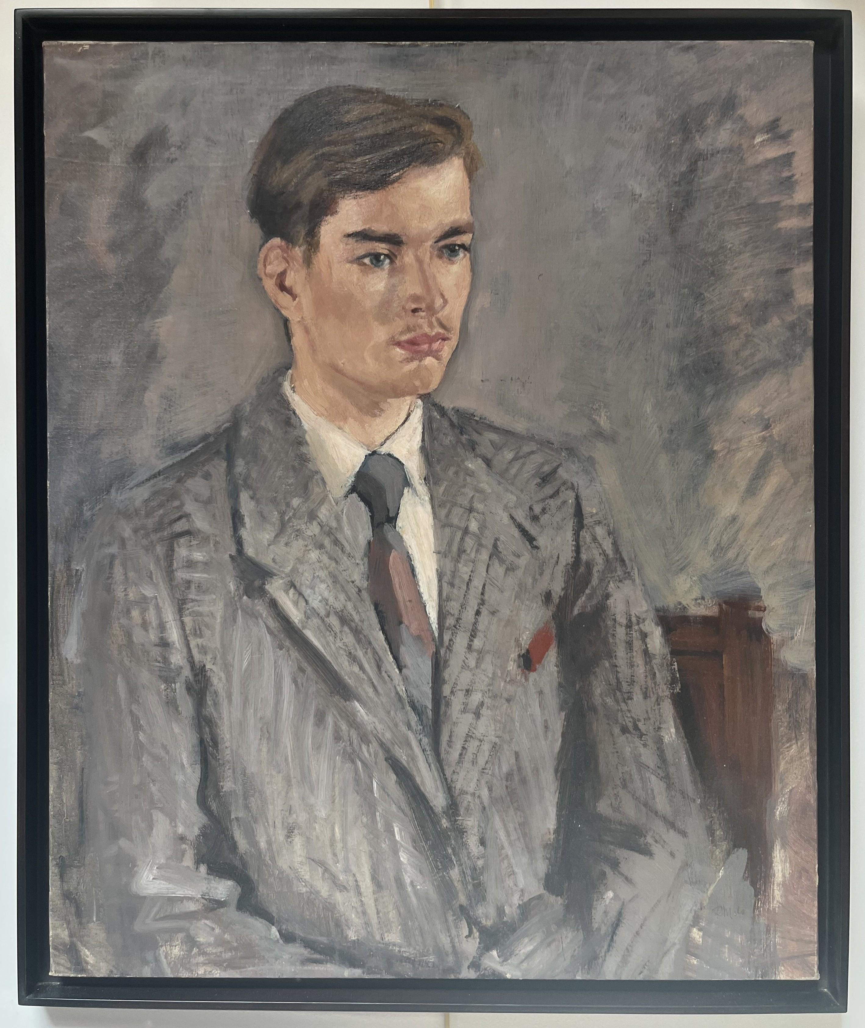 René Mels (1909-1977) Porträt eines jungen Mannes, Öl auf Leinwand signiert im Angebot 1