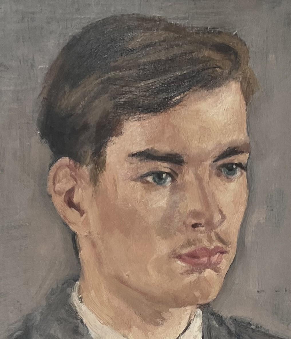 René Mels (1909-1977) Porträt eines jungen Mannes, Öl auf Leinwand signiert im Angebot 2