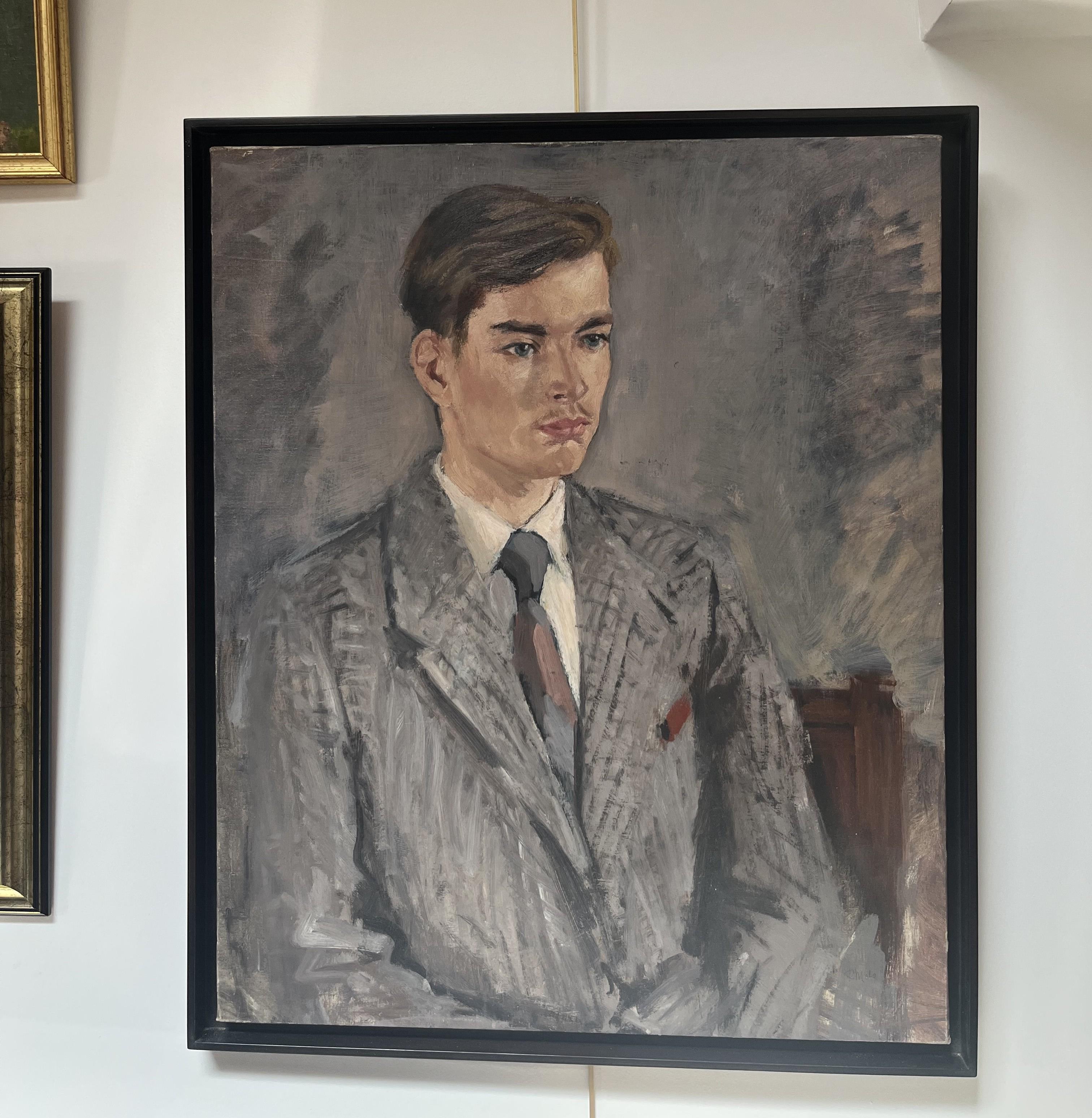 René Mels (1909-1977) Porträt eines jungen Mannes, Öl auf Leinwand signiert im Angebot 7