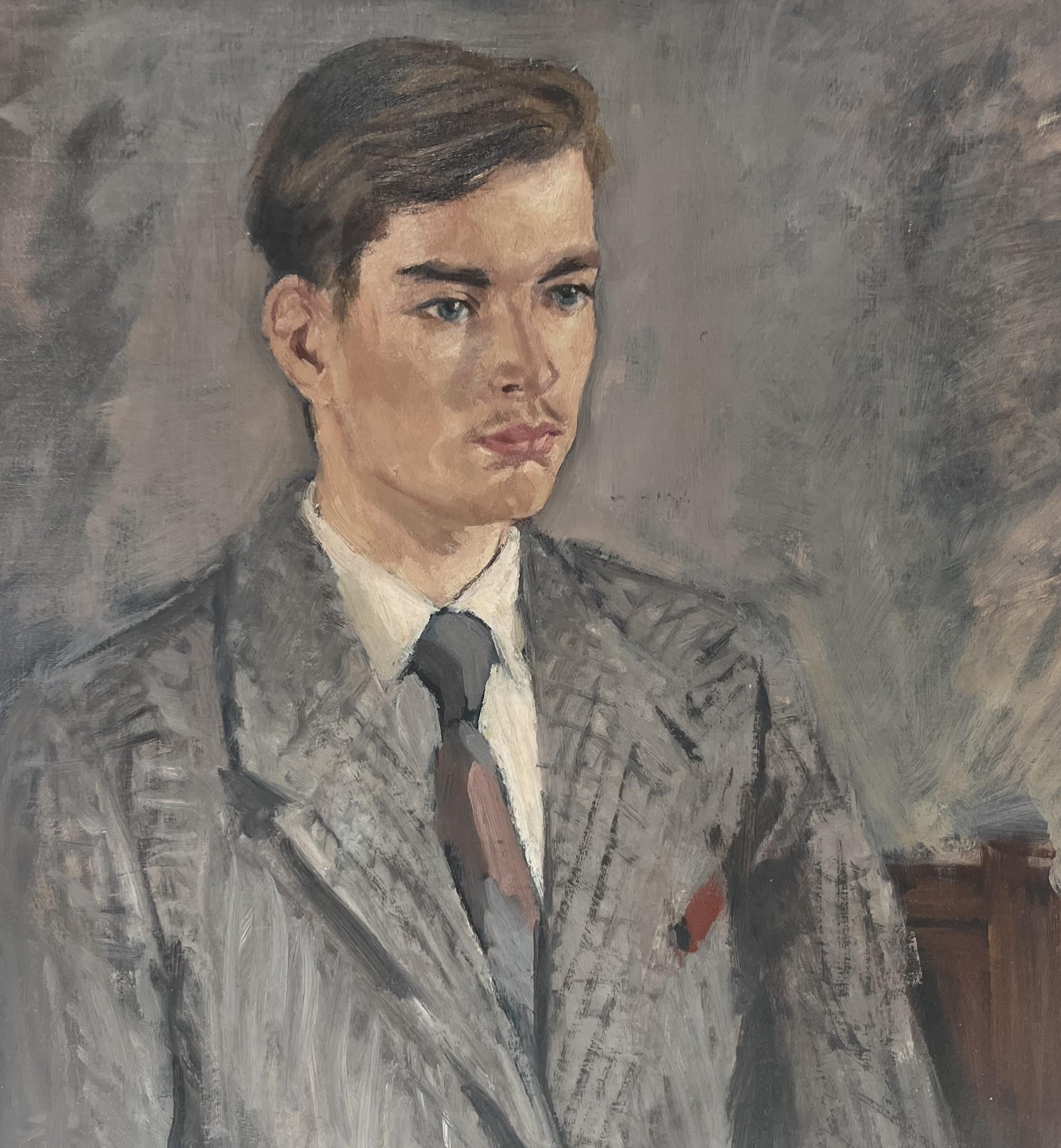 René Mels (1909-1977) Porträt eines jungen Mannes, Öl auf Leinwand signiert im Angebot 8