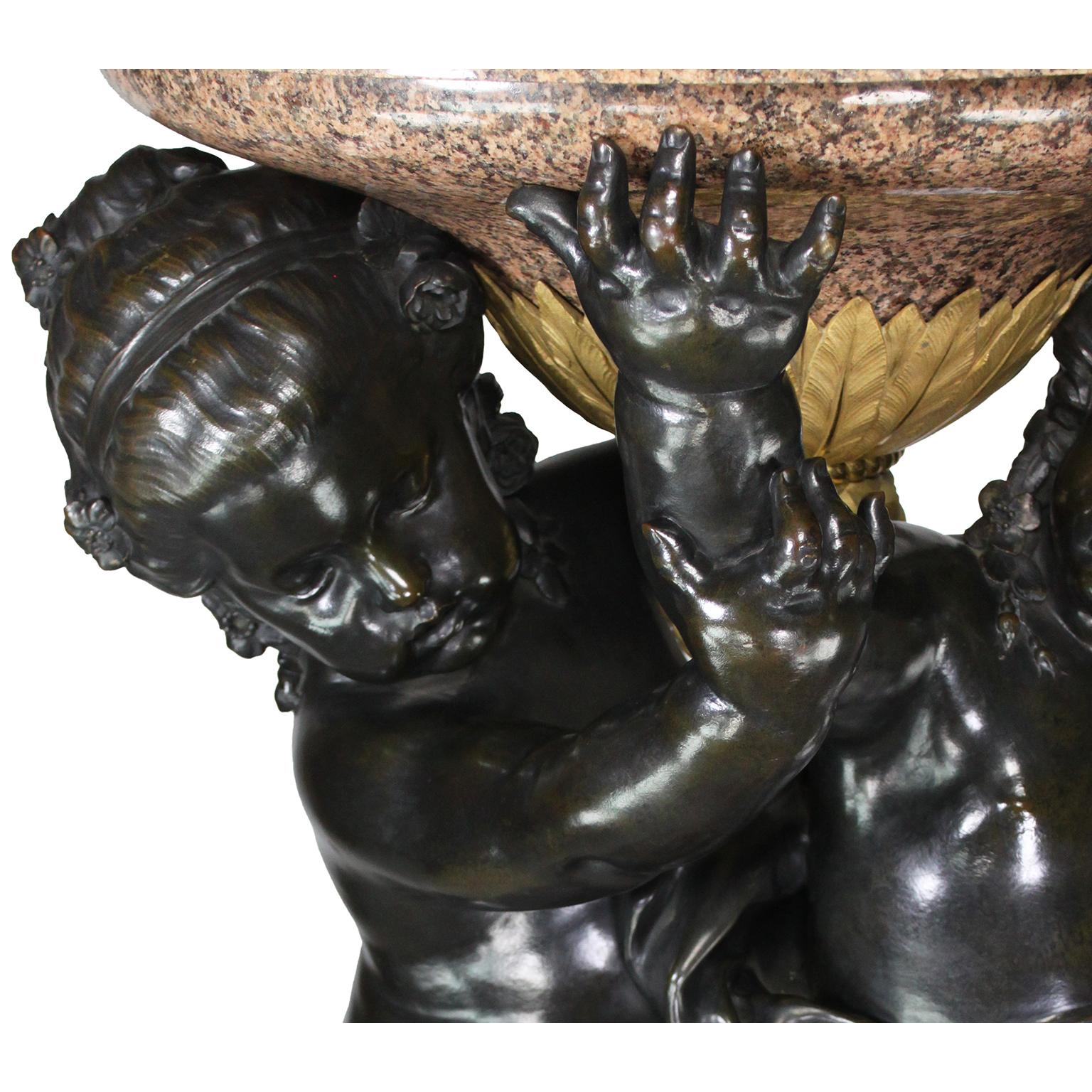 Monumental Pair French 19th Century Putto Flambeaux Urns Torchere Urn Sculptures For Sale 9