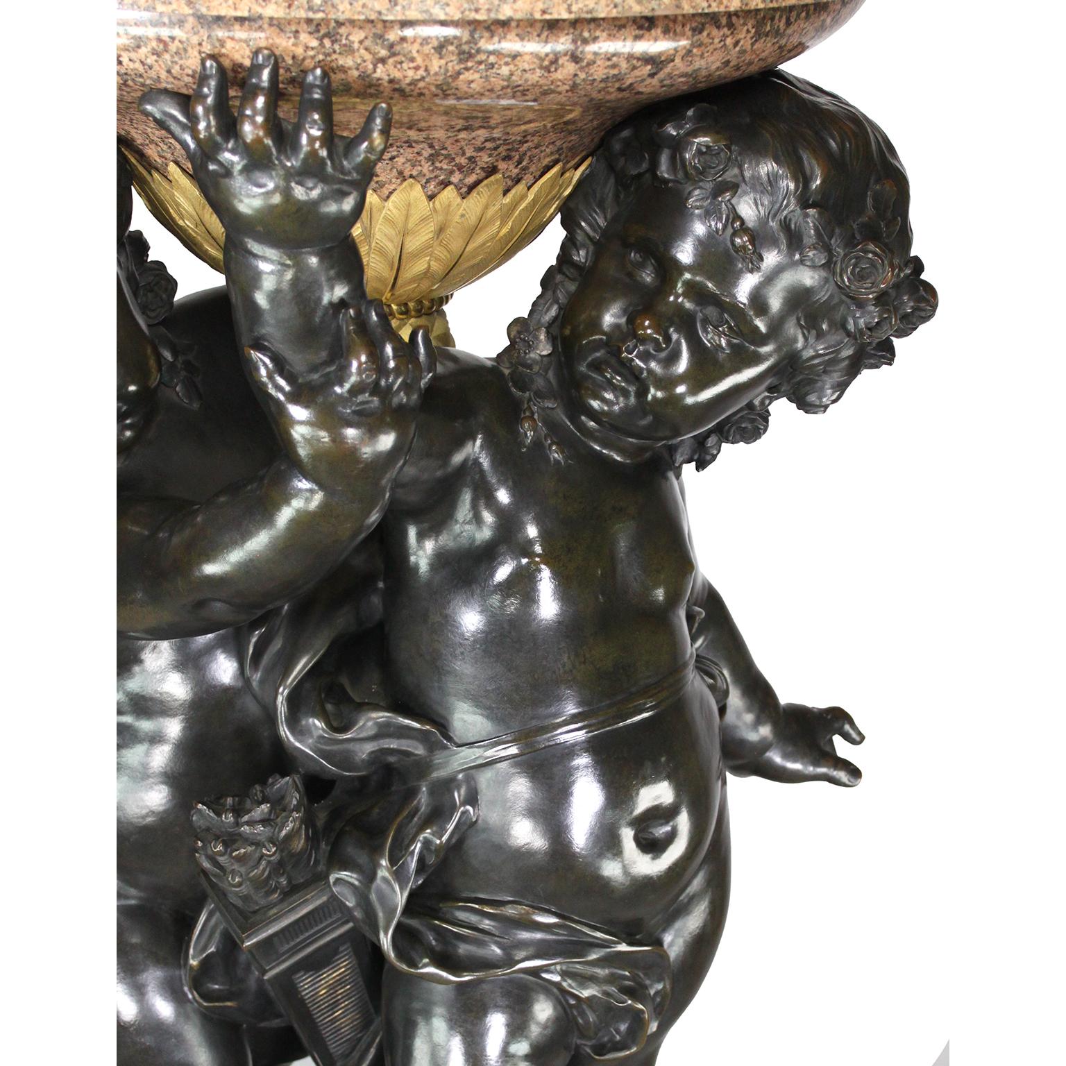 Monumental Pair French 19th Century Putto Flambeaux Urns Torchere Urn Sculptures For Sale 10