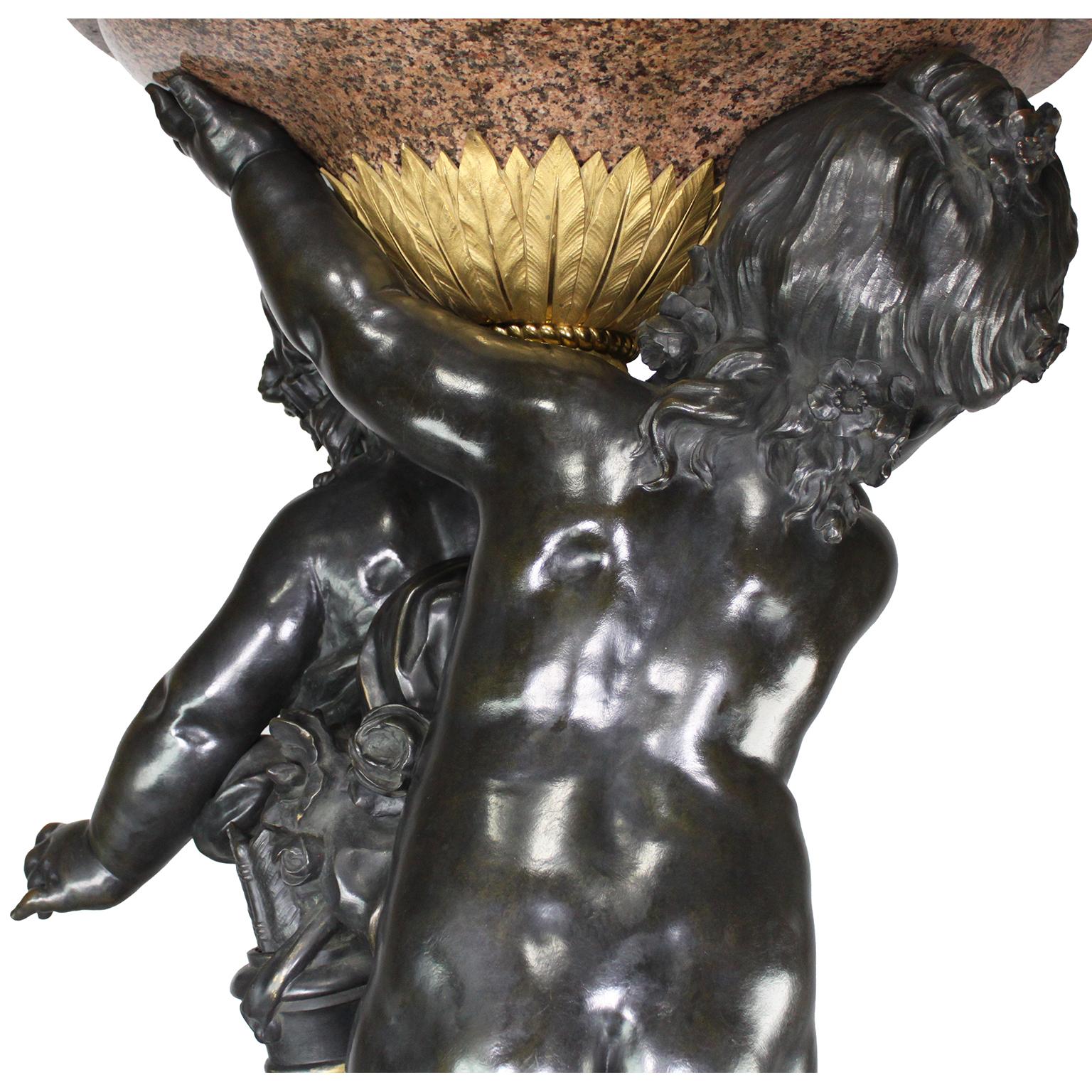 Monumental Pair French 19th Century Putto Flambeaux Urns Torchere Urn Sculptures For Sale 12