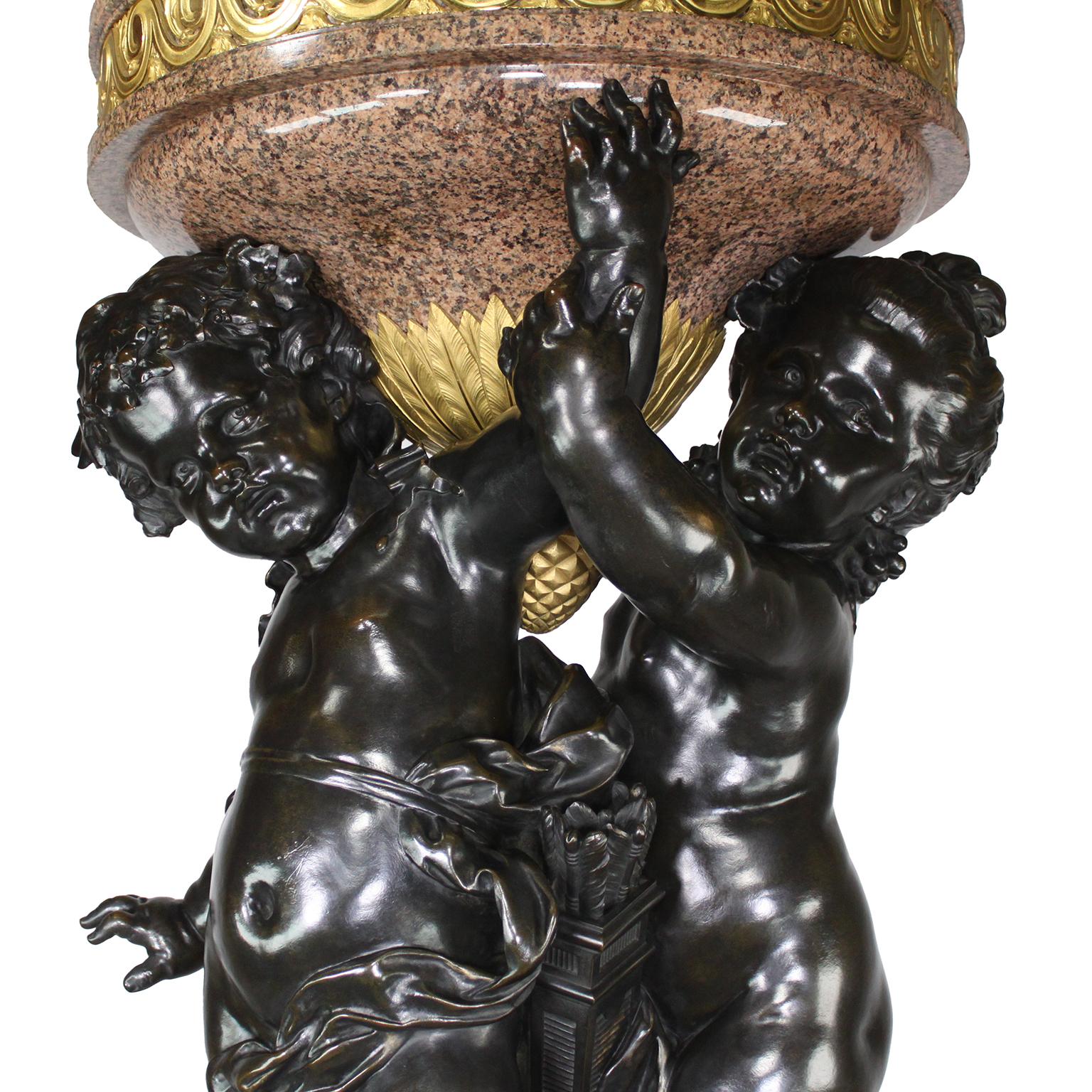 Monumental Pair French 19th Century Putto Flambeaux Urns Torchere Urn Sculptures For Sale 13