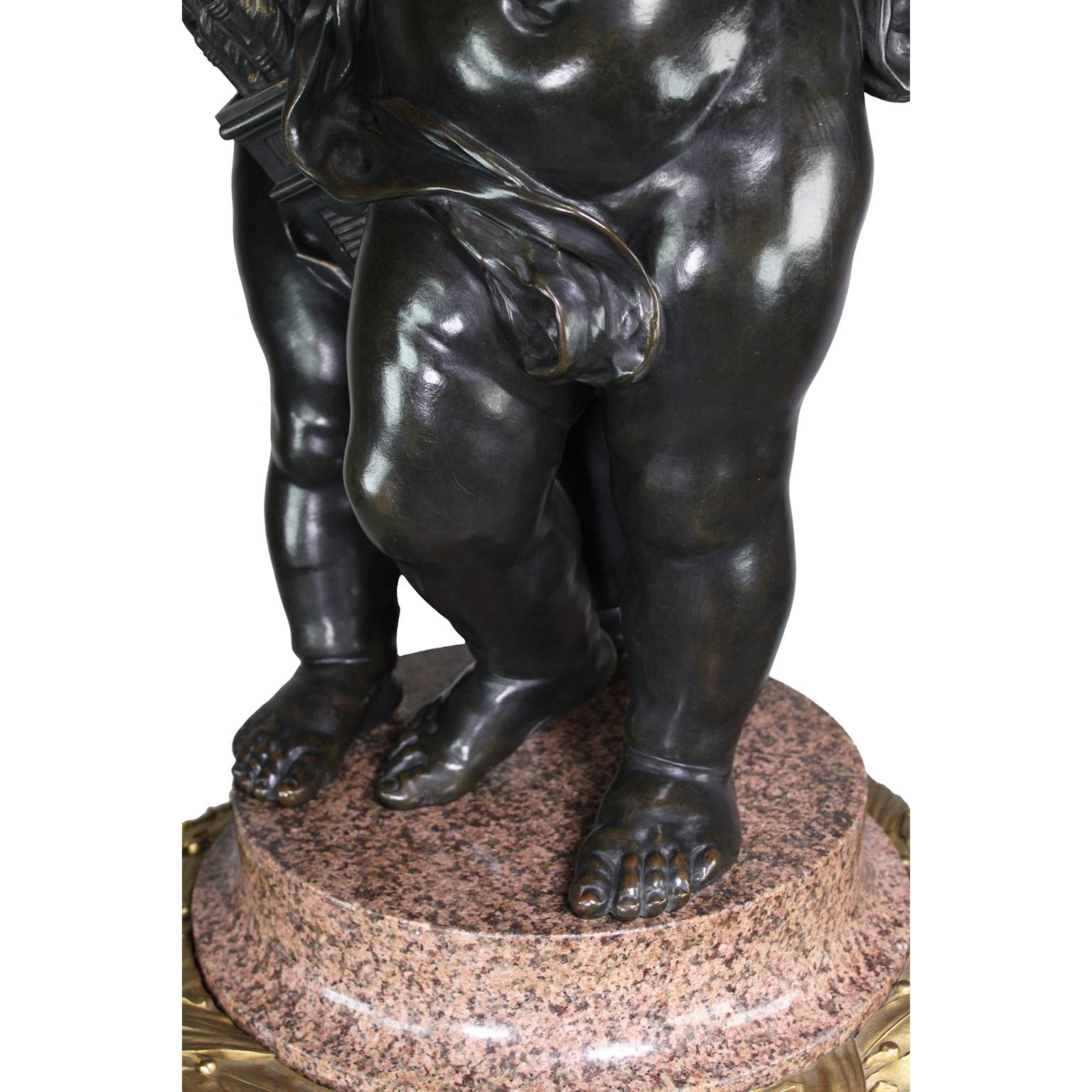 Monumental Pair French 19th Century Putto Flambeaux Urns Torchere Urn Sculptures For Sale 15