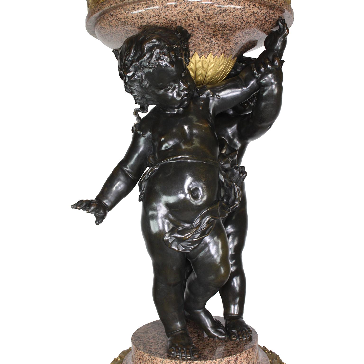 Monumental Pair French 19th Century Putto Flambeaux Urns Torchere Urn Sculptures For Sale 6