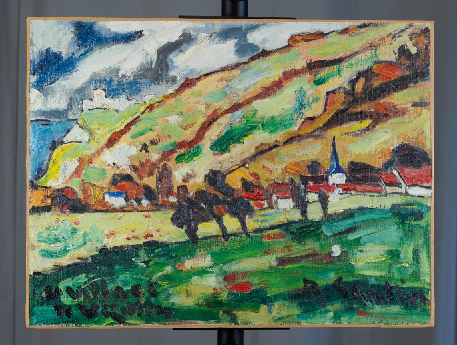 Il villaggio di Vézillon - Painting Espressionista di René SAUTIN